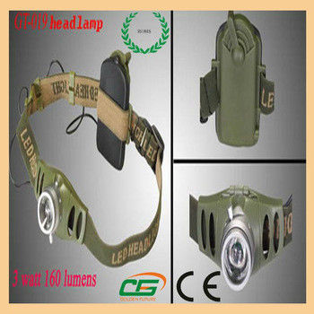 3w Reachargeableled ক্রি headlamp প্লাস্টিক, উচ্চ ক্ষমতা LED headlamp দীর্ঘ জীবদ্দশায়
