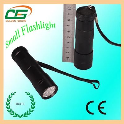 ব্ল্যাক LED টর্চ টর্চলাইট মিনি অ্যালুমিনিয়াম Handstring সঙ্গে 14000MCD